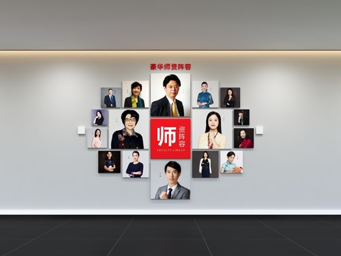  现代教师照片文化墙 校园教师风采 员工照片墙 背景墙 宣传栏3d模型 