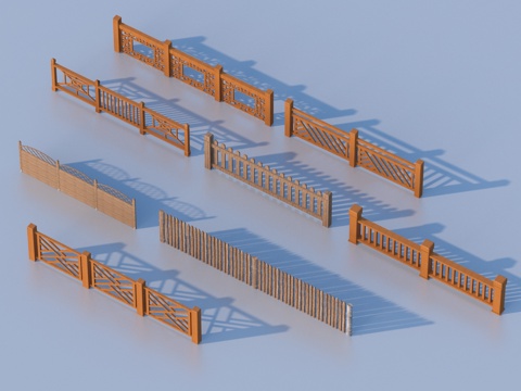 围栏 护栏 栏杆3d模型 