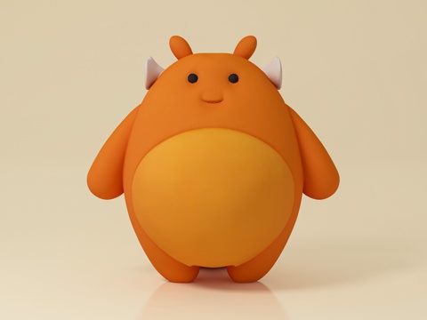  小怪 怪兽 精灵 Q版 摆件 手办 卡通 玩具 公仔 雕塑3d模型 