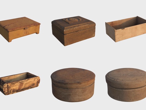  古代木箱首饰盒抽屉3d模型 