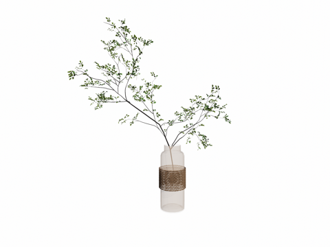  现代玻璃花瓶装饰摆件su模型 