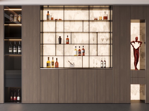  现代意式酒柜 餐边柜3d模型 