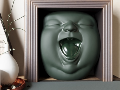  现代雕塑摆件 抽象雕塑 贪欲之壶3d模型 