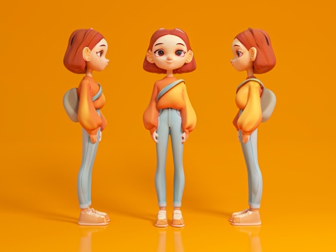  人物 女孩 女人 女性卡通形象 动漫游戏 手办 摆件 道具3d模型 