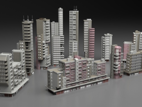  城市建筑配楼3d模型 