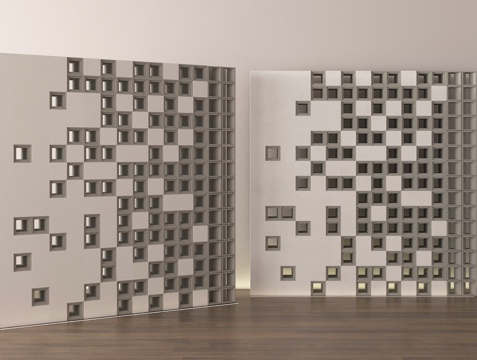  水泥砖隔断3d模型 