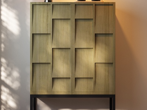  现代中古斗柜 现代中古边柜 现代中古台灯 现代装饰画 现代饰3d模型 