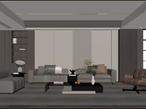  现代简约 沙发组合3d模型 