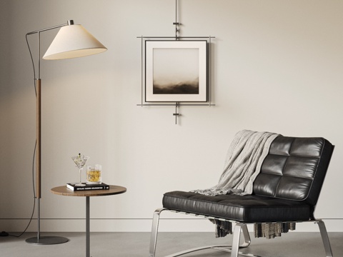  MINOTTI 现代休闲椅 沙发椅 皮革休闲沙发 边几3d模型 