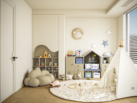  现代儿童房玩耍区3d模型 
