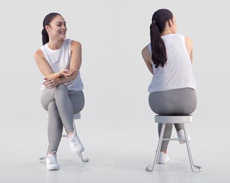  坐姿女性 人物 女人3d模型 