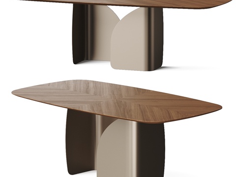  现代轻奢极简 Calligaris Twins 餐桌3d模型 