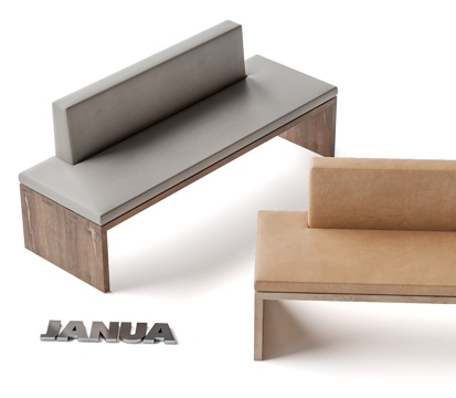  janua SC0 2软垫长凳 原木长凳 餐桌长凳3d模型 