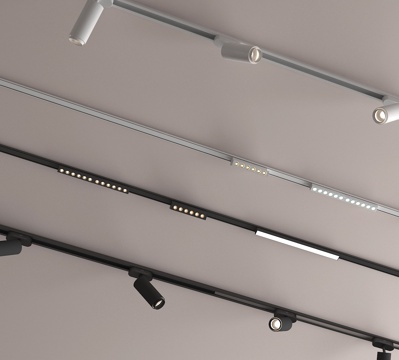  轨道射灯 磁吸灯 灯条 射灯3d模型 