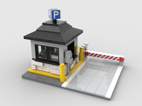  乐高 LEGO 玩具 收费站 收费岗亭3d模型 