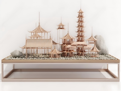  中式风格装饰摆件3d模型 