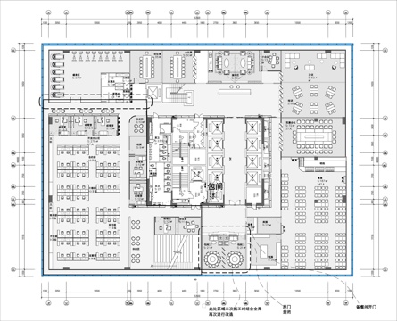  重慶辦公室一層平面方案cad施工圖 