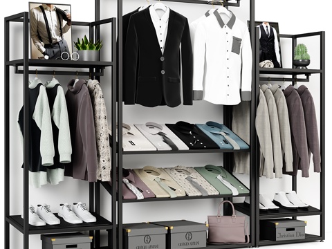  服装店男装衣架3d模型 