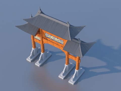  牌坊 古代牌坊 大门 入口3d模型 