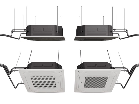  现代中央空调 空调出风口su模型 