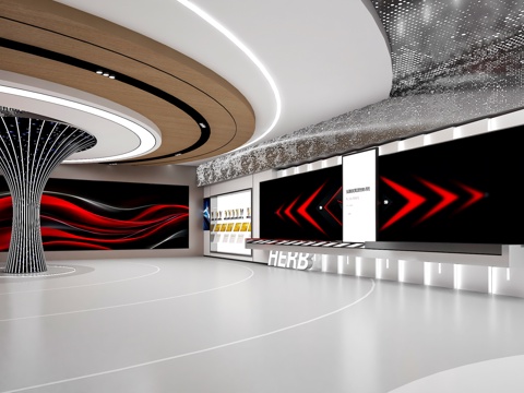  现代科技展厅3d模型 