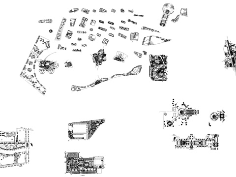  公园景观广场平面图cad施工图 