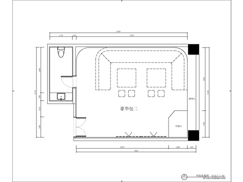  包间包房施工图cad施工图 