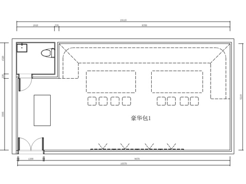  科技风包间施工图cad施工图 