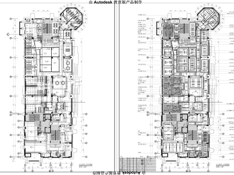  1340平儿童教育中心施工图cad施工图 