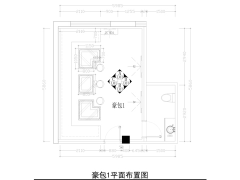  KTV现代包间施工图cad施工图 