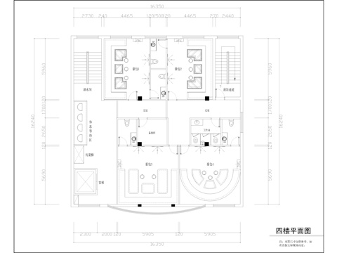  四層KTV平面方案圖cad施工圖 