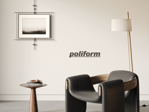  POLIFORM现代休闲椅 沙发椅 休闲椅 螃蟹椅 洽谈椅su模型 