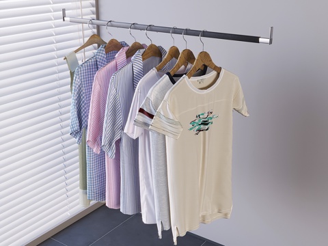  挂衣架衣帽架衣撑 衣服短袖衬衣T恤su模型 