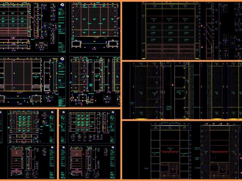  百套衣帽间衣柜展柜柜体大样图cad施工图 