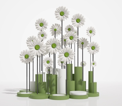  花艺美陈3d模型 