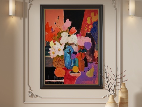  法式，复古，油画，现代，轻奢，抽象，装饰画3d模型 