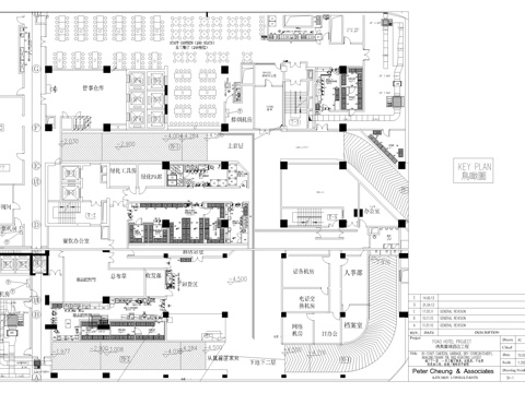  員工雙廚房平面圖cad施工圖 