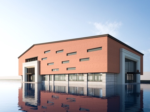  现代报告厅建筑 学校建筑 体育馆建筑su模型 