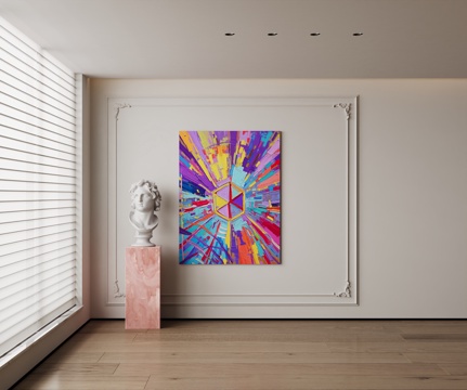  现代风格艺术装饰挂画抽象画艺术画挂画油画3d模型 