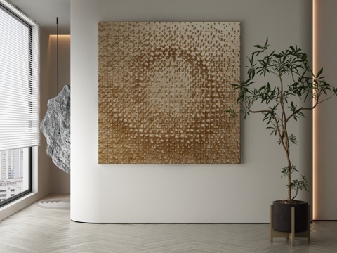  现代侘寂挂画3d模型 