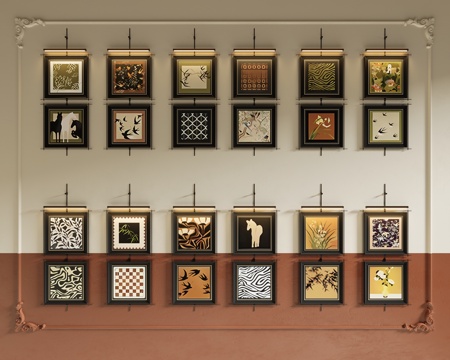 法式挂画 中古风挂画 玄关挂画 铁艺挂画灯 客厅挂画 壁灯画3d模型 