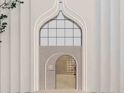 现代门头美容院 美甲店 服装店门面3D模型3d模型 