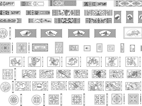  中式彩画cad施工图 