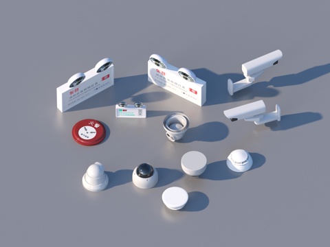  监控设备 消防器材3d模型 