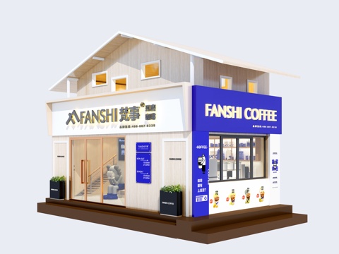  现代咖啡店3d模型 