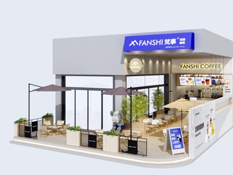  咖啡店3d模型 