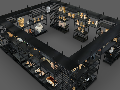  现代艺术摆件 欧式雕塑摆件 艺术展厅 展架3d模型 