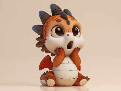  龙 小火龙 卡通手办 美陈 摆件 玩具 艺术摆件 创意 装饰3d模型 