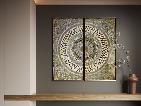  现代挂画 现代抽象挂画 现代组合画 现代意式挂画 现代轻奢挂3d模型 