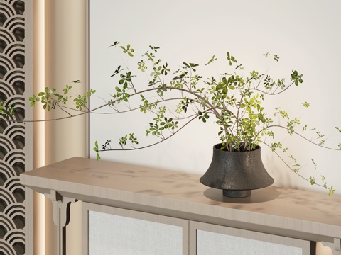  现代花瓶花艺su模型 